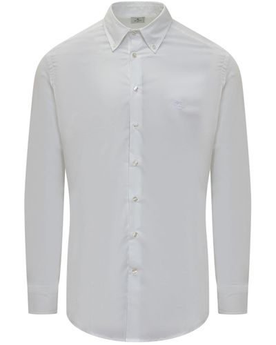Etro Cotton Shirt With Logo - Grey