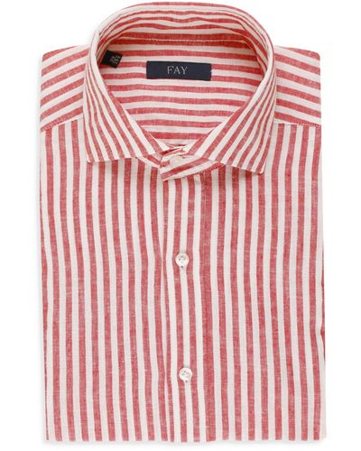 Fay Striped Shirt - Red