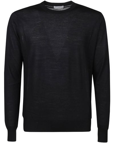 Ballantyne Basolan Plain Round Neck Sweater - Black