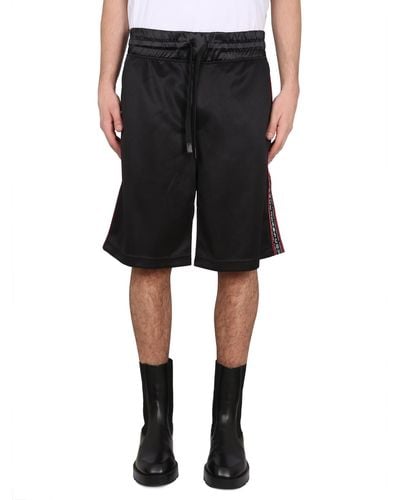 Versace Jeans Couture Bermuda Shorts With Logo Band - Black