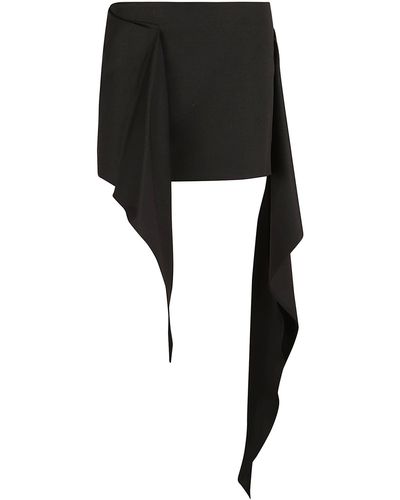 The Attico Riley Asymmetric Miniskirt - Black