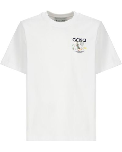 Casablancabrand Logo Round Neck T-Shirt - White
