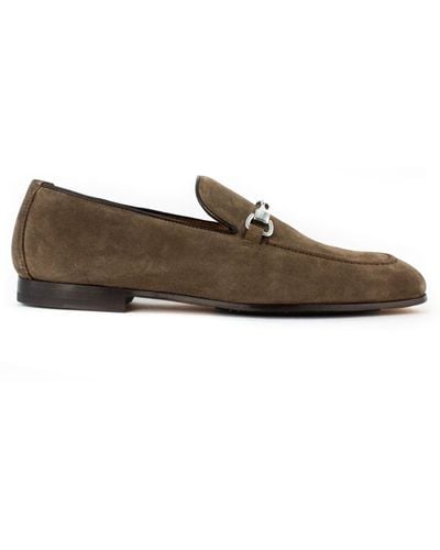 Doucal's Suede Leather Loafer - Brown