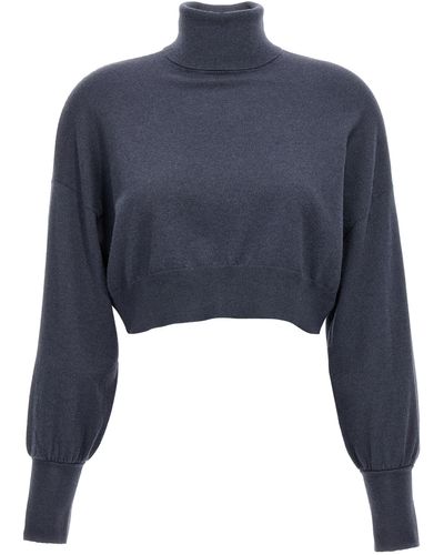 Brunello Cucinelli Monile Turtleneck Sweater Sweater, Cardigans - Blue