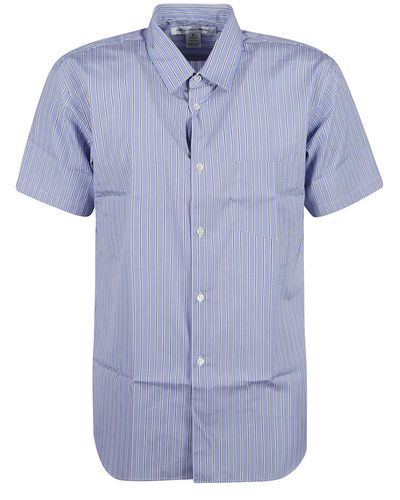 Comme des Garçons Stripe Short-Sleeved Shirt - Blue