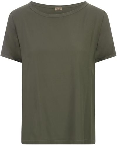 HER SHIRT HER DRESS Military Opaque Silk T-Shirt - Green