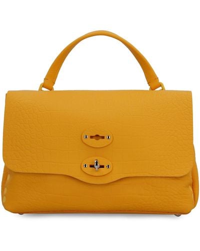 Zanellato Postina S Croco-print Leather Bag - Orange