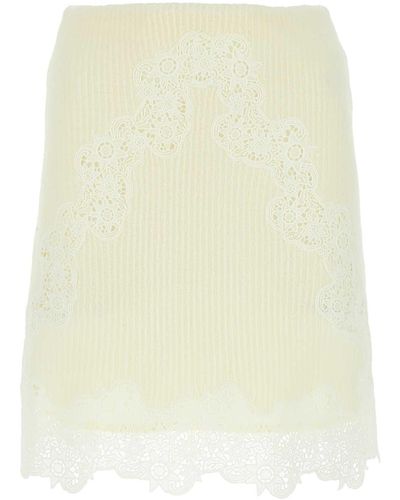 Chloé Ivory Wool Mini Skirt - Yellow
