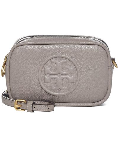 Tory Burch Perry Bombe' Leather Mini Bag - Grey