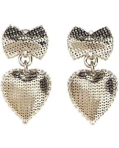 Alessandra Rich Metal Heart Jewelry - Metallic