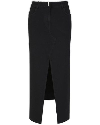 Givenchy Midi Denim Skirt - Black