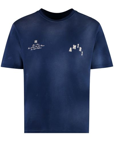 Amiri Cotton Crew-neck T-shirt - Blue