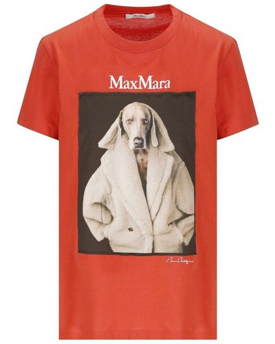 Max Mara Graphic Printed Crewneck T-shirt - Red