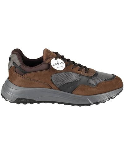 Hogan Hyperlight Paneled Lace-up Sneakers - Brown