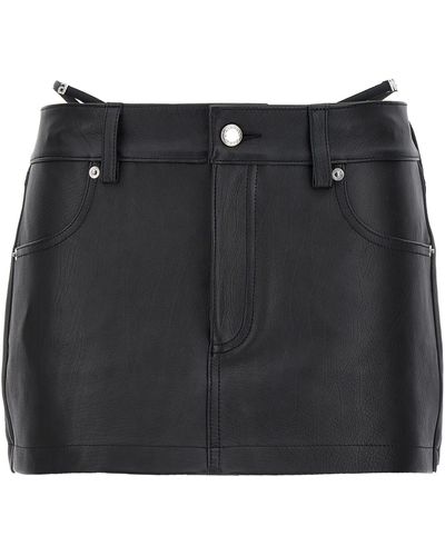 Alexander Wang Thong Leather Skort - Black