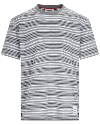 Thom Browne Polo Striped T-shirt - Gray