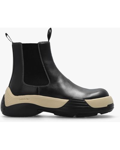 Lanvin Chelsea Boots With Logo - Black