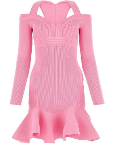Alexander McQueen Ruffle Minidress - Pink