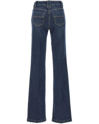 Elisabetta Franchi Maxi Zip Jeans - Blue