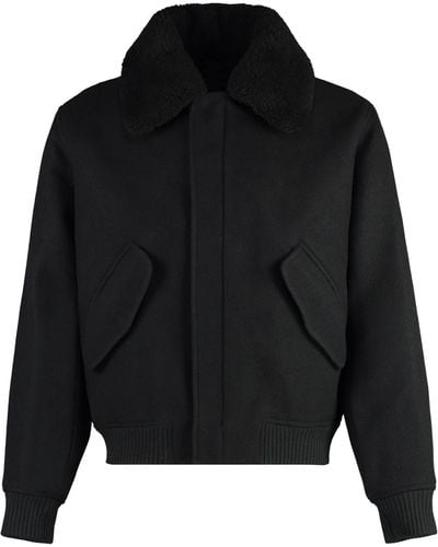 Ami Paris Wool Bomber Jacket - Black