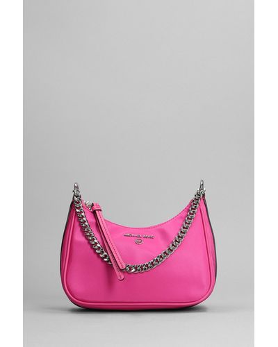 Michael Kors Jet Set Charm Hand Bag In Fuxia Synthetic Fibers - Pink