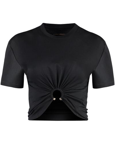 Rabanne Cotton Crew-Neck T-Shirt - Black