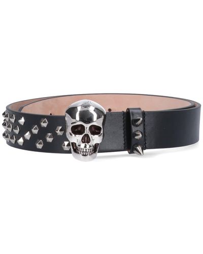 Alexander McQueen 'skull' Buckle Belt - White