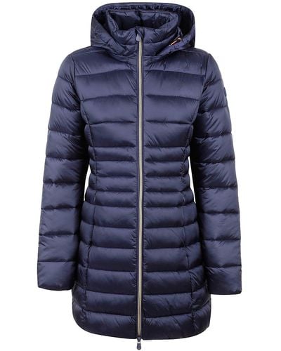 Save The Duck Zip Up Quilted Jacket - Blue