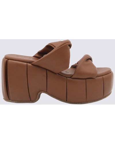 THEMOIRÈ Faux Leather Andromeda Sandals - Brown