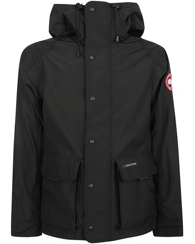 Canada Goose Logo Patch Hooded Jacket - Black