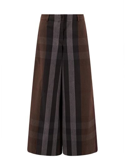 BURBERRY: trousers for women - Brown  Burberry trousers 8072242 online at