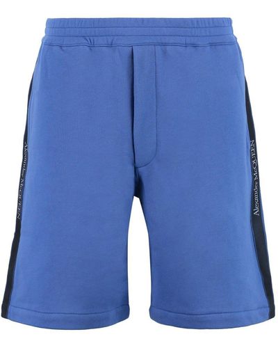 Alexander McQueen Cotton Bermuda Shorts - Blue