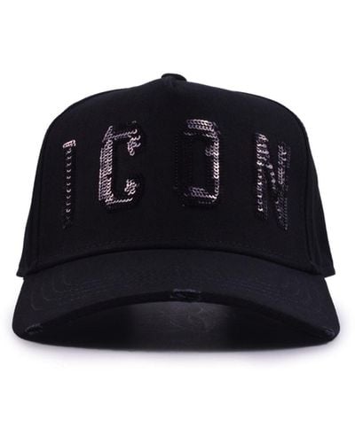 DSquared² Icon Sequin-embellished Cap - Black