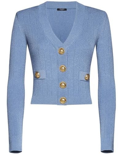 Balmain Sweaters - Blue