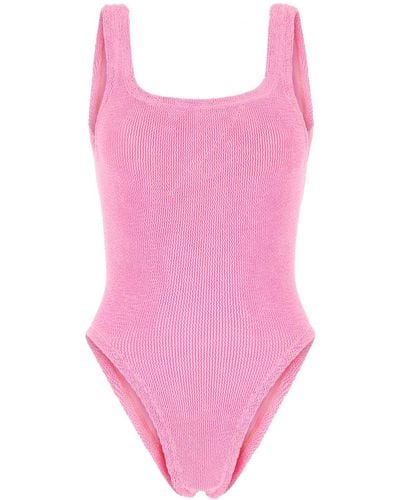 Hunza G Fluo Stretch Nylon Swimsuit - Pink