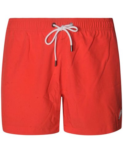Michael Kors Elastic Drawstring Waist Logo Shorts - Red