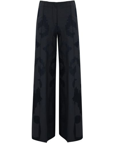 Liviana Conti Palazzo Pants With Embroidery - Blue