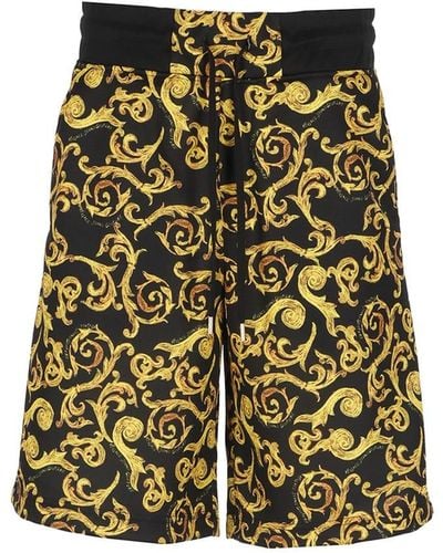 Versace Bermuda Shorts With Sketch Couture Print - Black