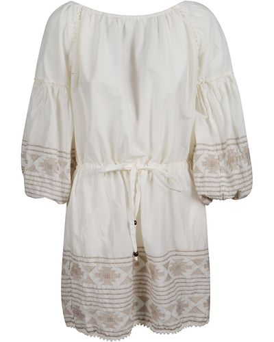 Bazar Deluxe Ruffle Mid-Length Dress - White