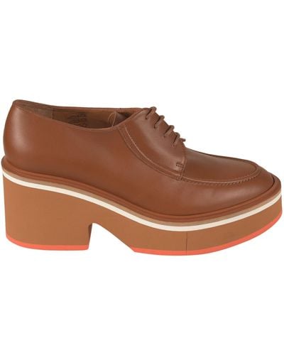 Robert Clergerie Anja Wedge Oxford Shoes - Brown