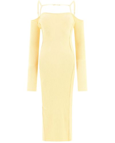 Jacquemus La Robe Sierra Long Sleeve Lingerie Dress - Yellow