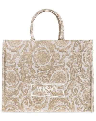 Versace Athena Barocco Jacquard Large Tote Bag - Natural