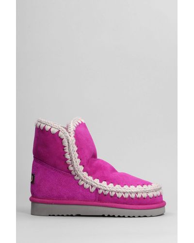 Mou Eskimo 18 Suede Ankle Boots - Pink