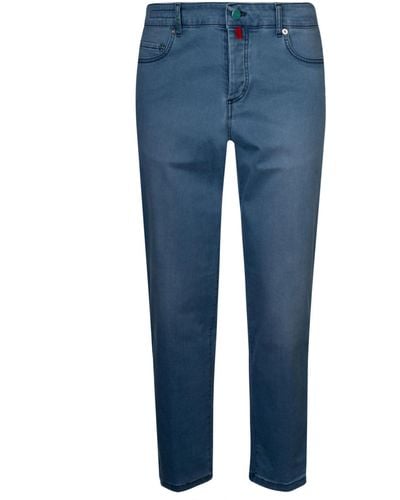 Kiton Buttoned Fitted Jeans - Blue