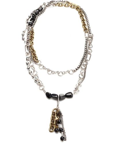 Dries Van Noten Embellished Chain Necklace - Metallic