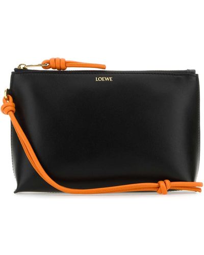 Loewe Nappa Leather Knot T Pouch - Black