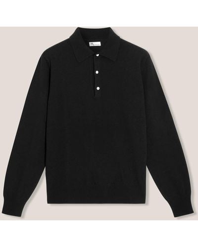 Doppiaa Aaric Wool Polo Shirt - Black