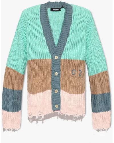 DSquared² Cardigan With Vintage Effect - Green