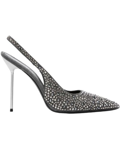 Paris Texas Holly Lidia Slingback Court Shoes - Metallic