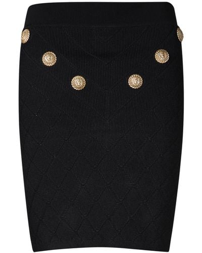 Balmain Mini 6Btn Skirt - Black
